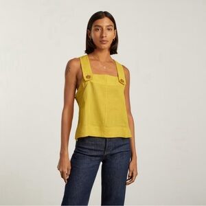 Everlane Apron Linen Tank in Yellow, size 8
